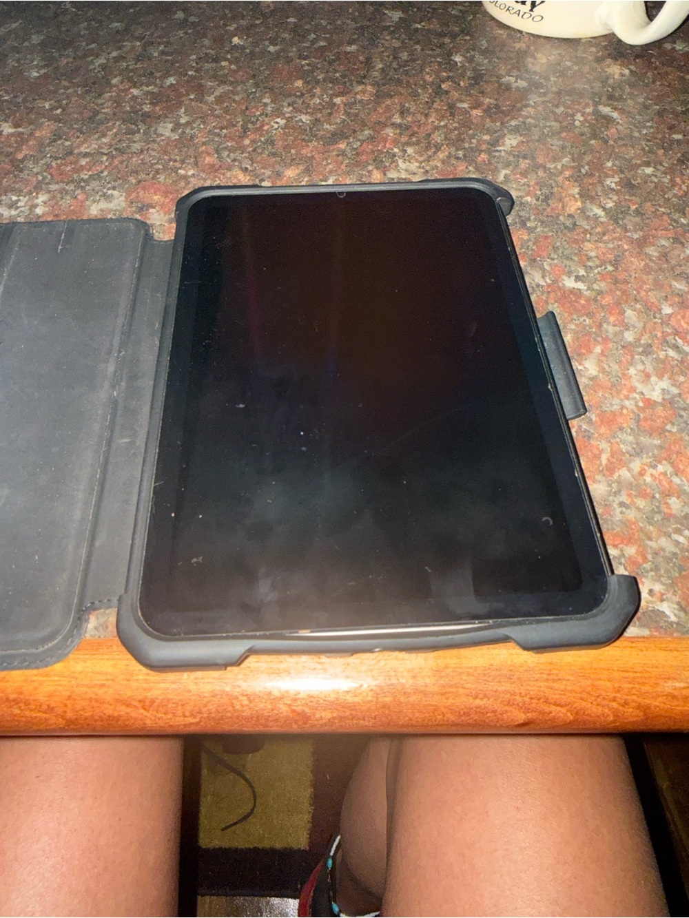 Tablet with Black Protective Case - Unbranded